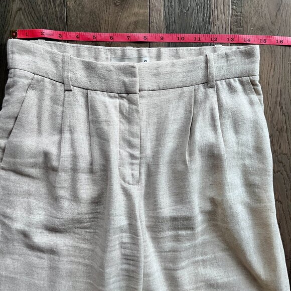 Abercrombie Sloane Linen Blend Wide Leg Trouser Pants Beige Size 25 Short - Picture 5 of 6
